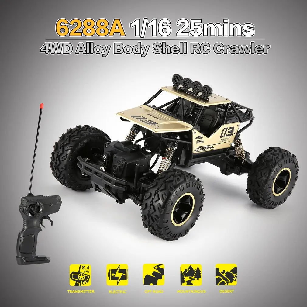1/16 2 4 GHz сплав корпус Рок Гусеничный 4WD двойные моторы внедорожный пульт