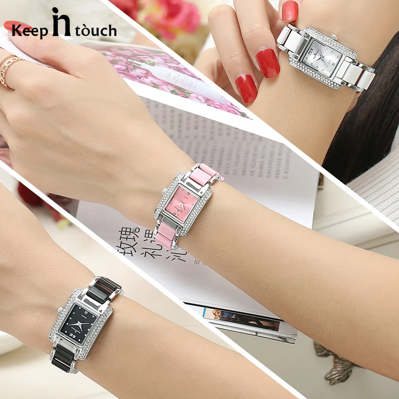 Модные женские часы 2021 повседневные с керамическим ремешком кварцевые со