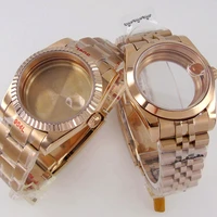 39mm fit nh35a nh36a eta2836 2824 miyota 8215 821a dg whole rose gold sunburst fluted watch case juileeoyster band