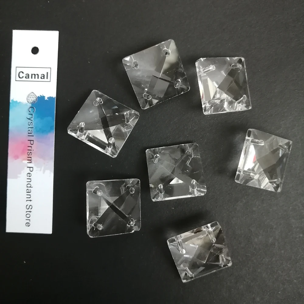 Camal 10 шт. 14/18/22 мм хрустальные свободные Квадратные бусины с 4 отверстиями подвески