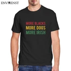 Забавная футболка в Ирландском стиле, Мужская одежда, черная, черная, с большим количеством собак, социализм, политическая Коммунистическая черная рубашка, хлопковые мужские топы 3xl