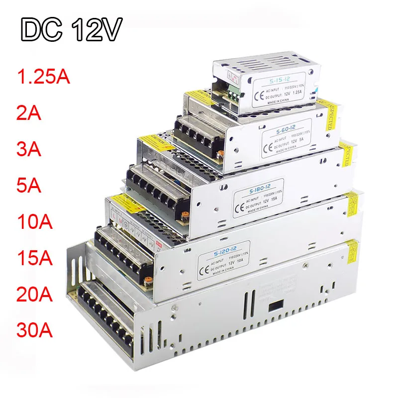 

DC 12V 1A ~ 30A трансформатор освещения адаптер питания CCTV конвертер для камеры для светодиодной ленты выключатель света зарядное устройство вод...