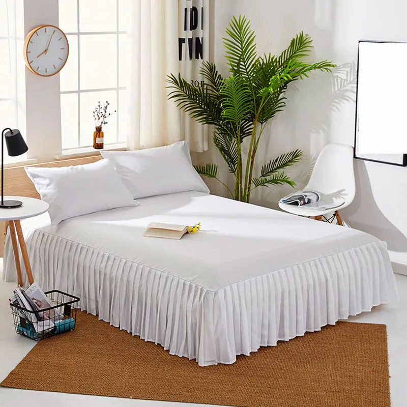 Горячая Распродажа однотонная простыня покрывало на кровать юбка для отеля