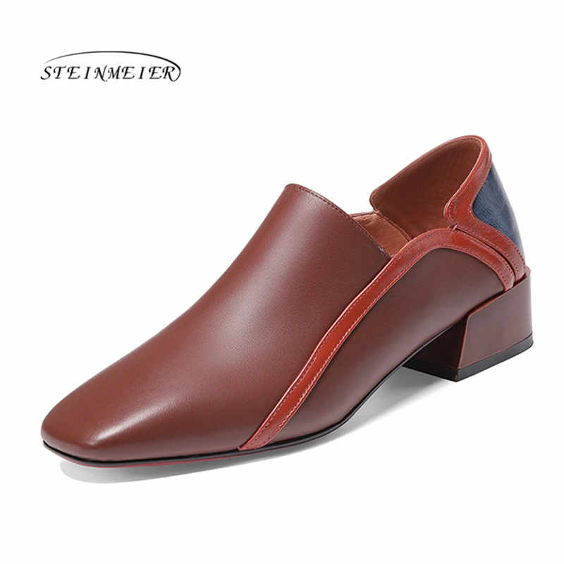 Женские туфли оксфорды из натуральной кожи на плоской подошве винтажные Туфли