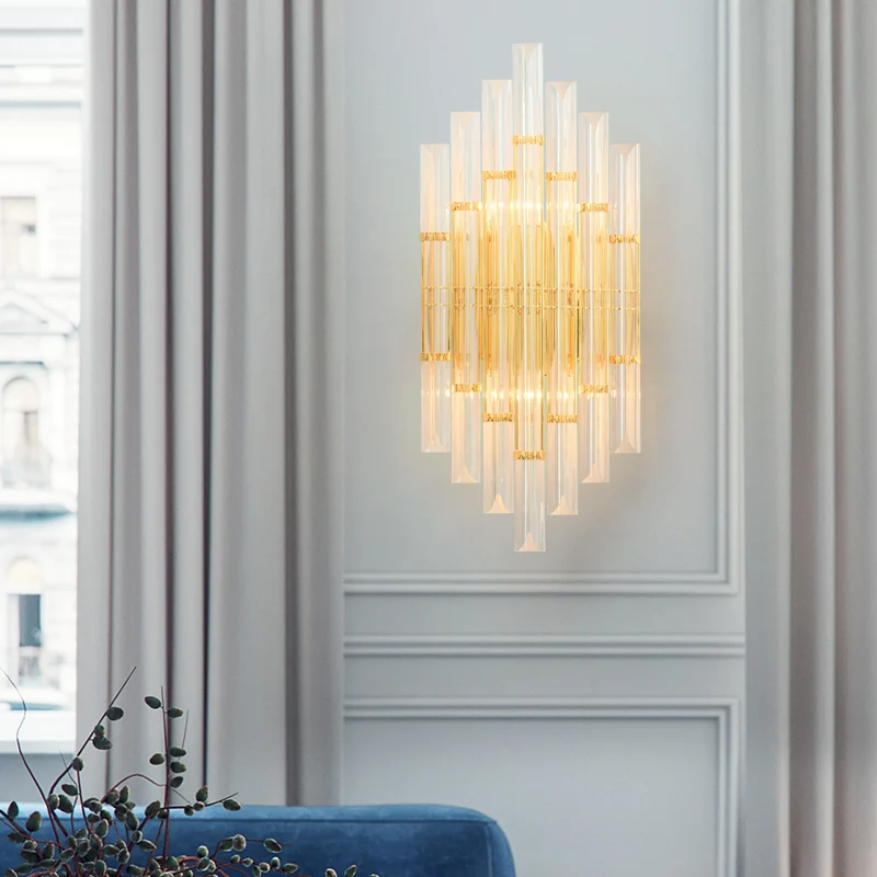 

Modern LED Wall Lamp for Bedroom Home Decor Lighting Corridor Aisle Living Room Background Luxury Crystal Wall Light Fixtures