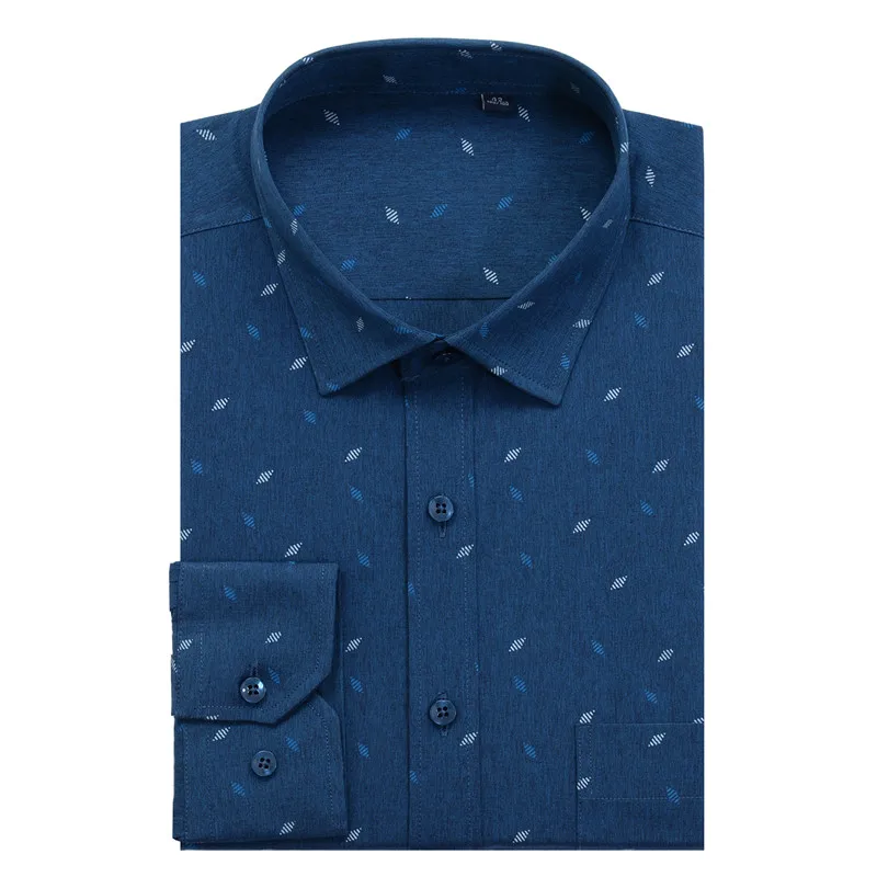 Мужская деловая рубашка с длинными рукавами модная повседневная свободного