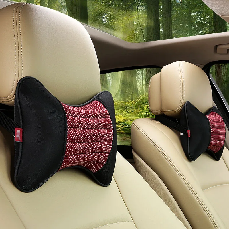 

1 Pair Car Neck Pillow Headrest Support Breathable with Cassia Seed Health Care Beige Black Purple for Auto Car Seat Styling