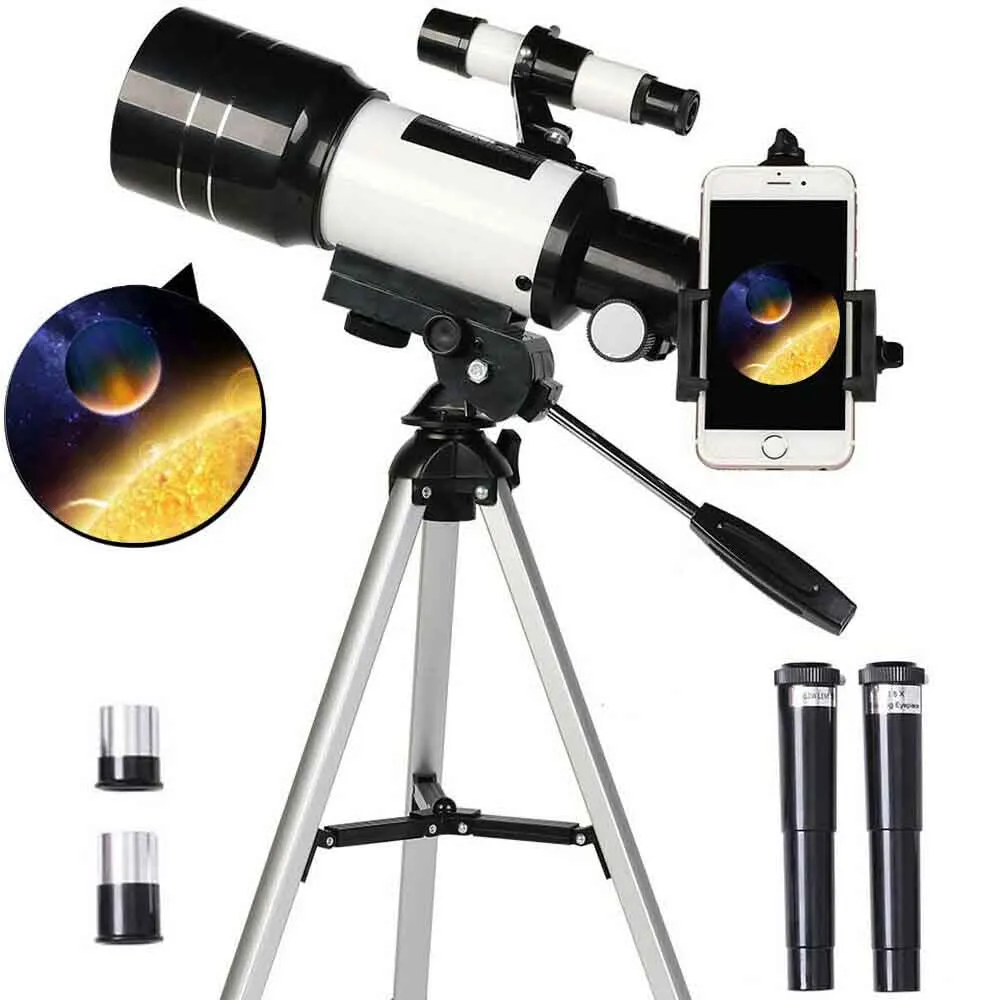 

2023 F30070 Astronomical Telescope With Star Finder Tripod 150X Zoom HD Outdoor Monocular Moon Lunar Observation Telescope