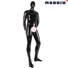 MONNIK latexFull боди из латекса для мужчин Фетиш RubberZentai костюм с маской