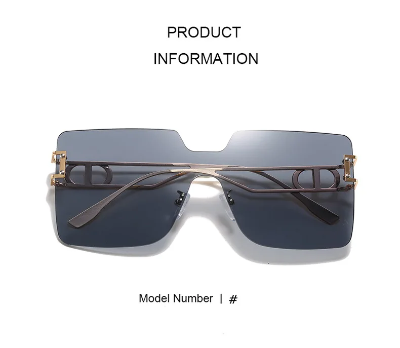 

2021 New Fashion Square Sunglasses Women Brand Designer Gradient One Piece Sun Glasses New Style Gradient Shades Mirror UV400
