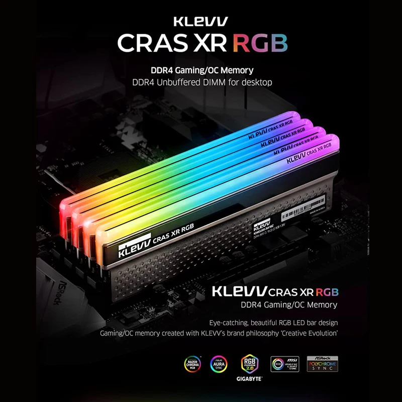 KLEVV CRAS XR RGB 16 Гб (8 x 2) DDR4 игровая оперативная память OC 3600 МГц 4000 XMP 2 0 настольная