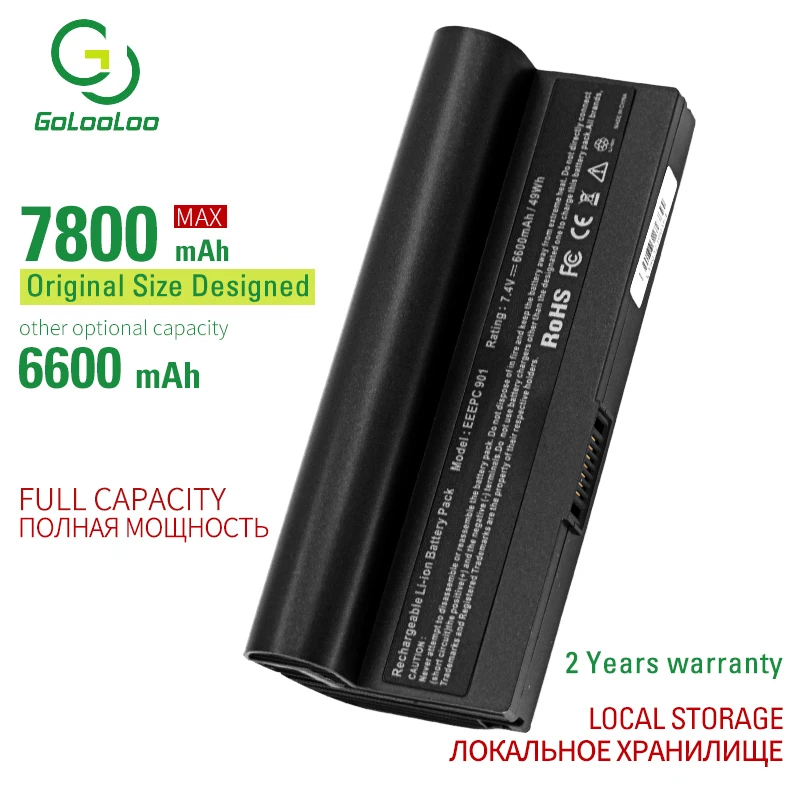 Golooloo 7800 мАч Новый аккумулятор для ноутбука Asus Eee PC 1000 1000H 1000HA 1000HD 904HD 1000HE 1000HG 870AAQ159571