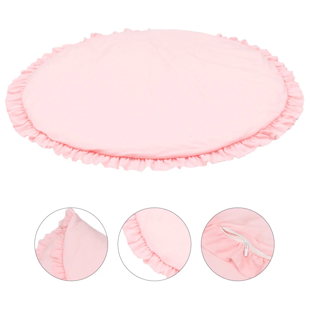 

Baby Cotton Play Mat Round Ruffled Cushion Breathable Toddler Kids Crawling Pad