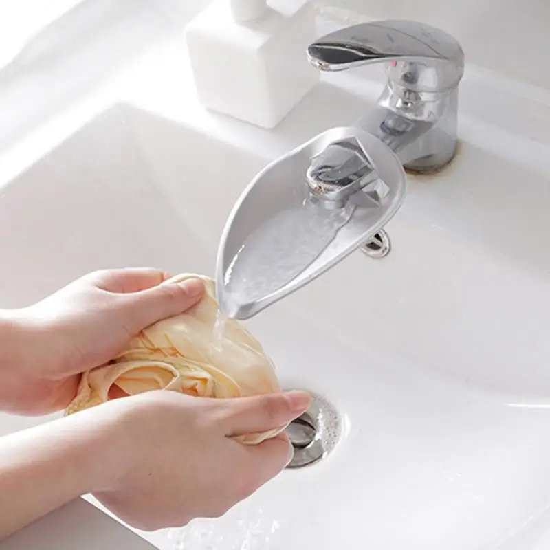 1Pcs Silicone Faucet Extender Solid Color Sink Handle Extension Bathroom Kitchen Accessories Reach Rubber Hand Washing - купить по
