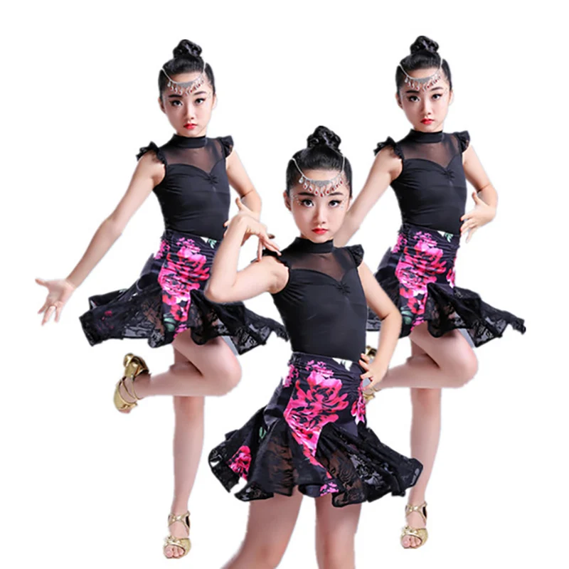 Детское платье для латиноамериканских танцев летние платья бальных Румба чача