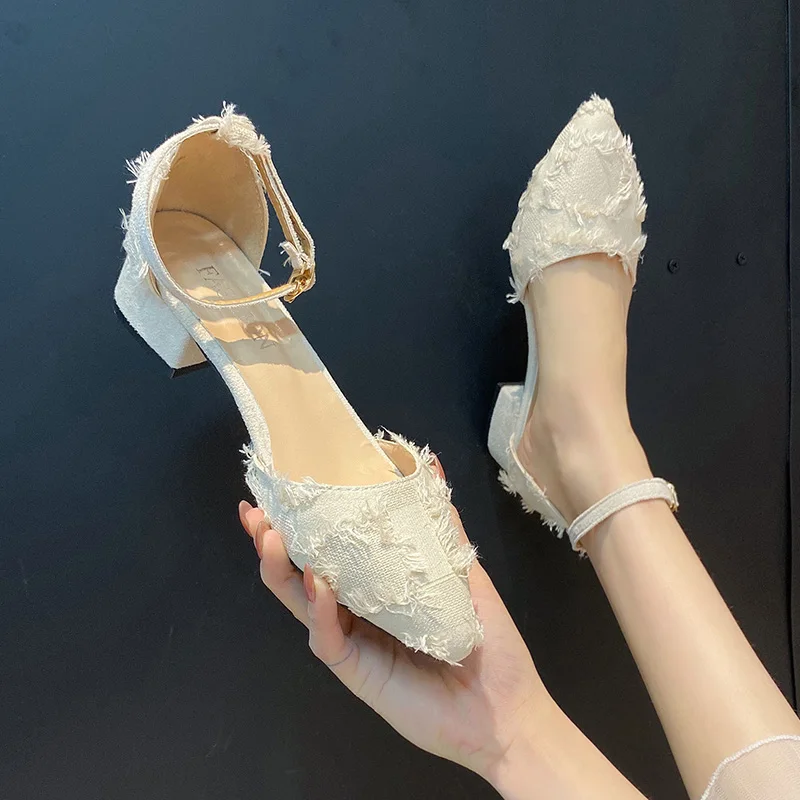 

Roman Sandals Comfort Shoes for Women 2021 Summer Clear Heels Med Suit Female Beige Buckle Strap Espadrilles Platform Gladiator