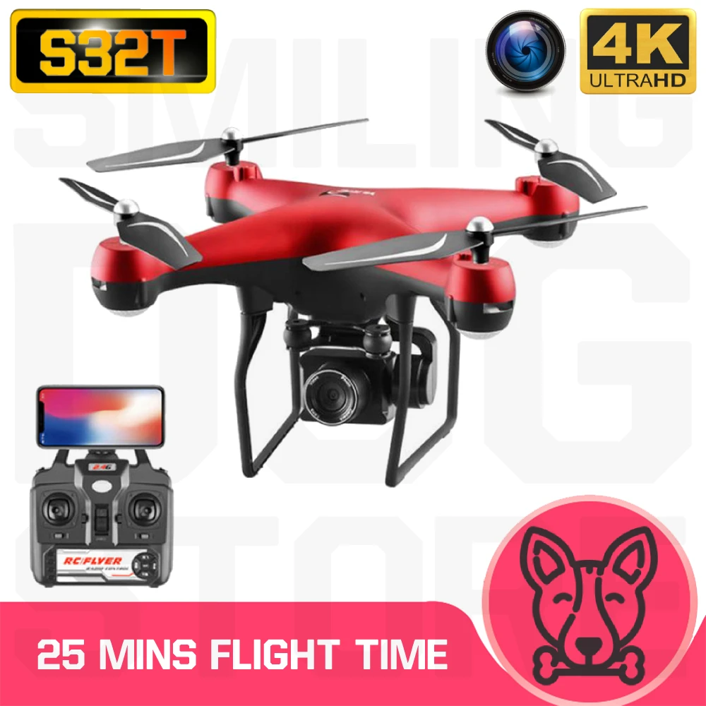Радиоуправляемый квадрокоптер S32T Дрон 4K HD ESC широкоугольная камера WIFI FPV высота