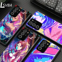 anime girl colorful soft tpu for samsung galaxy s21 s20 fe ultra lite s10 5g s10e s9 s8 s7 s6 edge plus black phone case