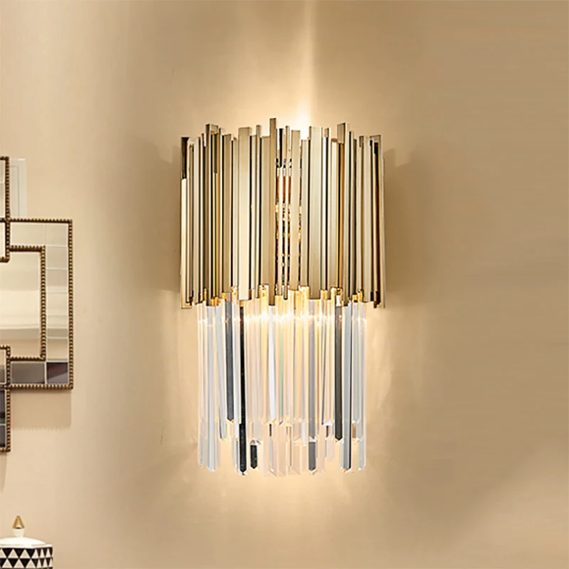 

YOOGEE Modern Gold Crystal Wall Lamp for Home Corrid Wall Lights Decorationled Lights for Room Indoor