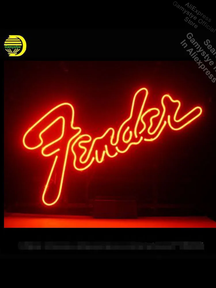 

Neon Sign for Larger Fende Neon Bulbs sign Music Lamps handcraft real Glass Neon Sign Custom Recreation Room Shopping Hall Sign