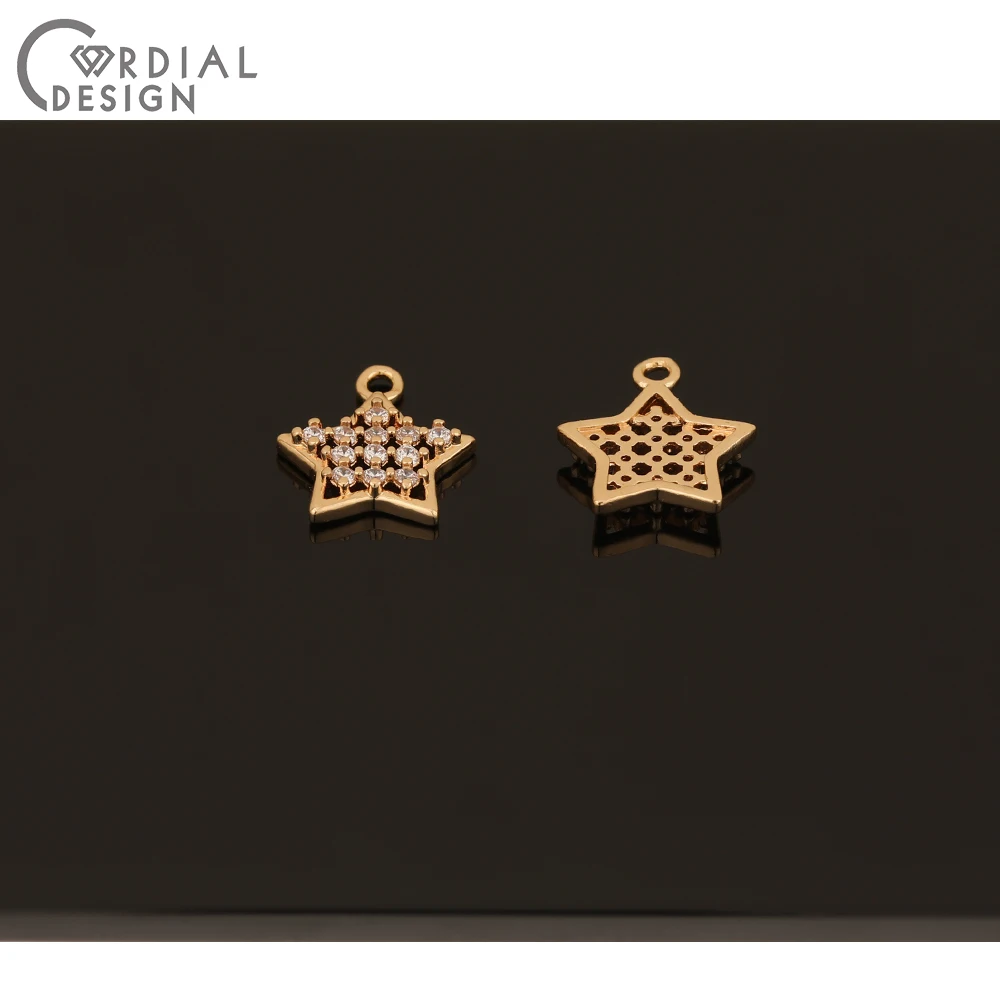 

Cordial Design 50Pcs 13*16MM Earrings Accessories/DIY Pendant/Star Shape/Hand Made/Jewelry Findings & Components/CZ Charms