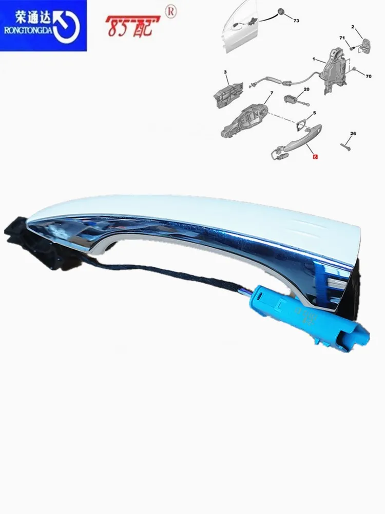 Наружная ручка индуктивности двери 1606874480/9678532077 для Citroen Peugeot Expert Traveler 308/508 / DS5