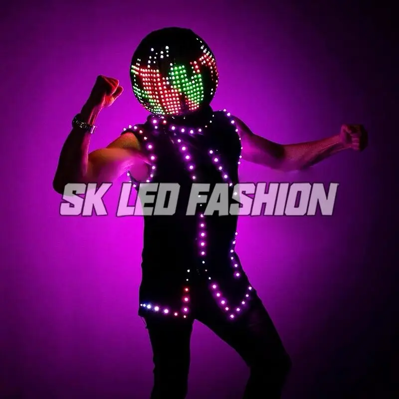 

Luminous headdress out of wine and clothing led costume scenic spot bar nightclub dj waiter ds