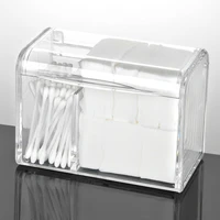 dustproof makeup cotton pads organizer plastic cosmetic swabs storage containers with lid waterproof transparent makeup holder