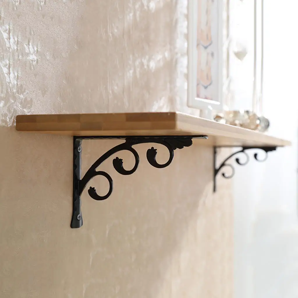 

4x L Shaped Shelf Bracket Hanging Holder Floral Corner Brace Storage Display