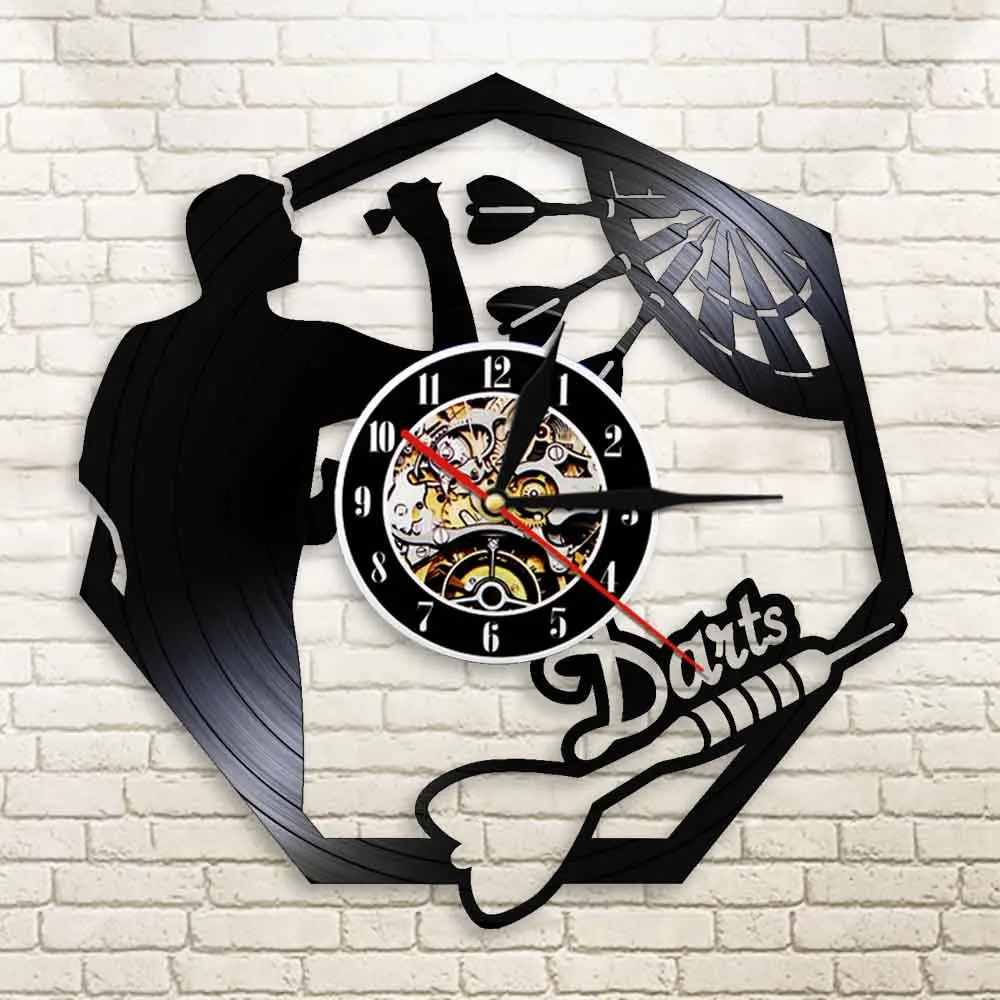 Настенные часы-дротики с виниловой пластиной персональные настенные украшения