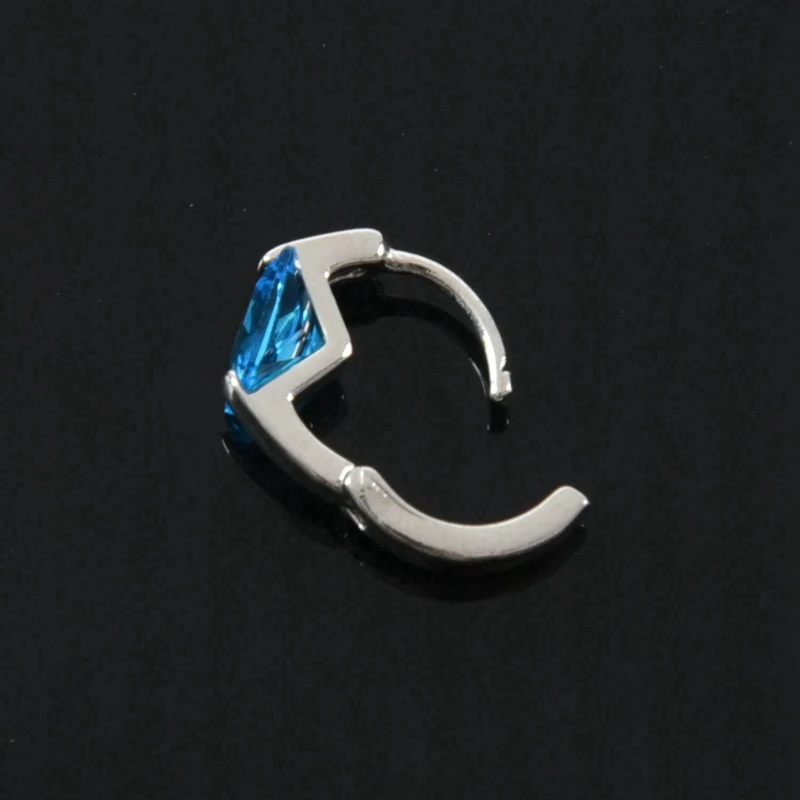 

1 Pair Women'S Jewelry Hoop Earrings Earring Blue & 1 Set Main Brush Hepa Filter Side Brushes Mop Cloth Clean Tool