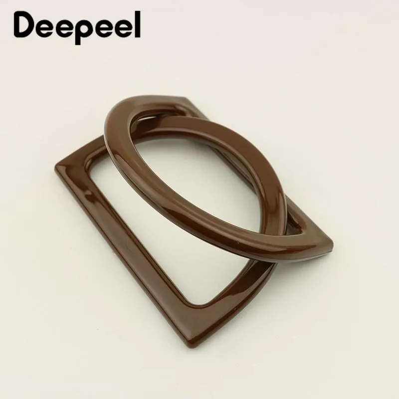 

2Pcs D Ring Bag Handles For Crochet Obag Resin Buckles for Handbag Wallet Purse Frame Clasp DIY Bags Hanger Accessories KY959