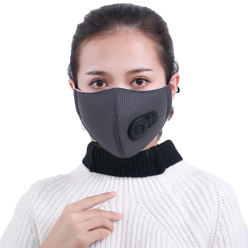 Grey Анти-пыль PM2.5 респиратор дыхания ручной аппарат для искусственной вентиляции легких многоразовые хлопковые унисекс теплые пыленепроницаемые маски рот муфельные маски для анти пыльцы аллергии - Цвет: Grey