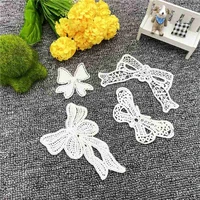 bowknot cloth embroidery side embroidered applique sack patch pure cotton wire butterfly lace sewing accessories