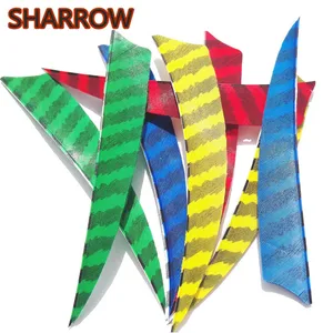 50 шт. 5 дюймов стрельба из лука ручной работы щит, Турция, перья правое крыло естественная полоса оперение стрелы DIY инструмент Охотничьи Аксессуары для стрельбы