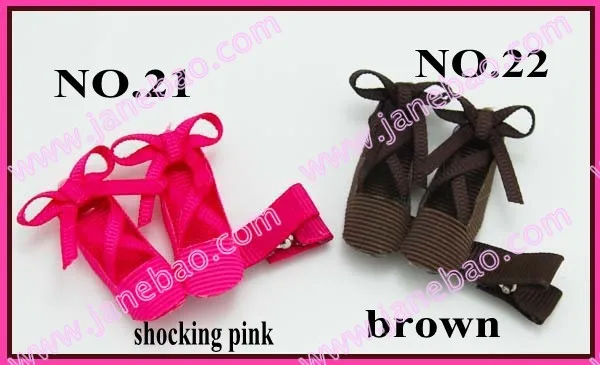 free shippng 10pcs Ribbon Ballet Slippers ballerina hair bows Dancing shoe hair clips