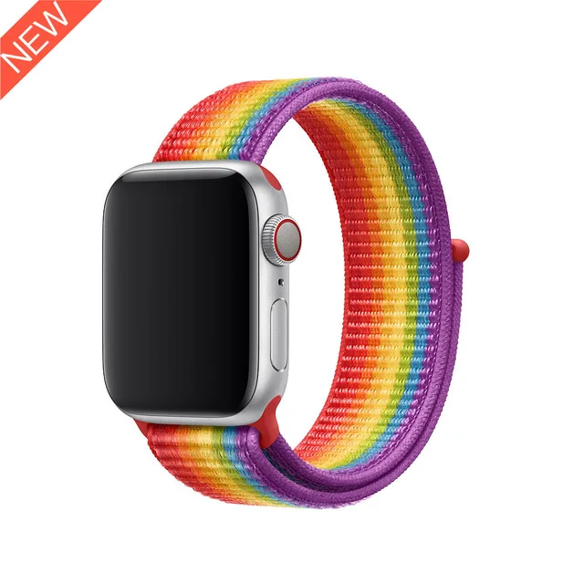 Rainbow UEBN нейлоновая Спортивная петля для Apple Watch Series 4 44 мм 40 мм ремешок для часов браслет ремешок для iwatch 4 42 мм 38 мм ремешки для часов - Цвет ремешка: Rainbow