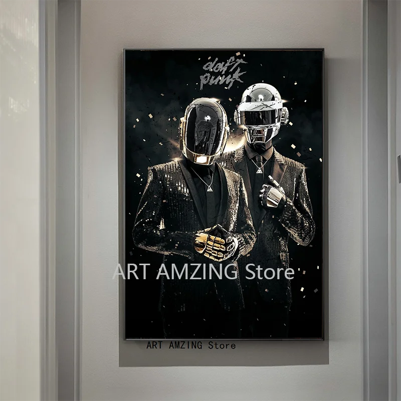 Daft Punk Постер с изображением шлема маски музыки и печати холста живописи настенные картины для гостиной домашнего декора.