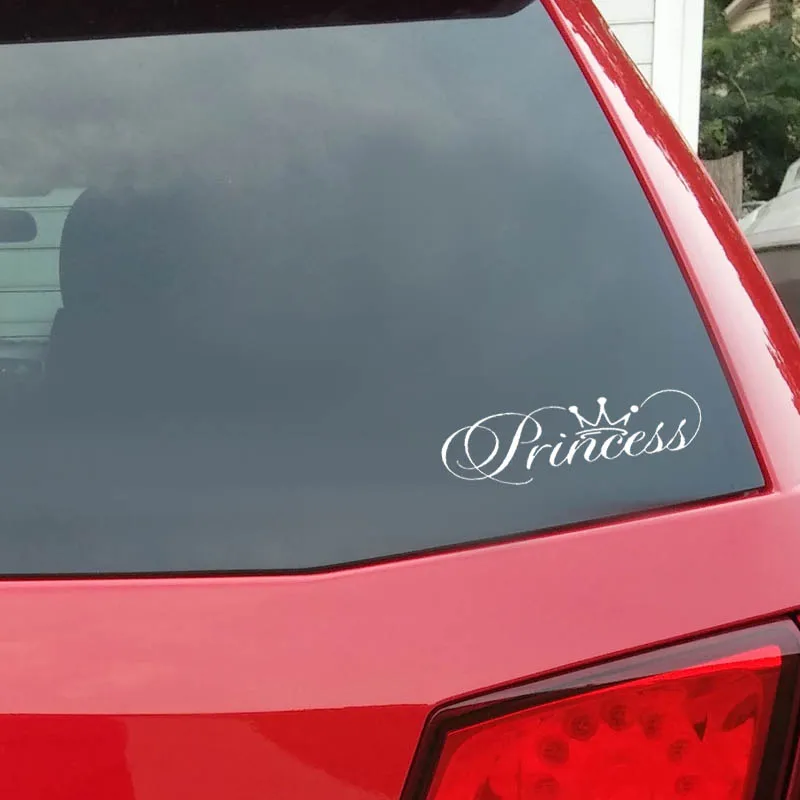 

Cool Princess Elegant Crown Vinyl Car Black and Silver Sticker Decals 12.7CM*3.6CM