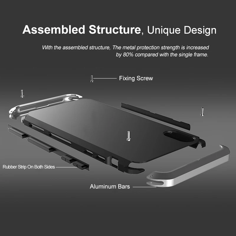 Текстурированная металлическая рамка пластиковая Задняя панель для iPhone XS iPhoneXS