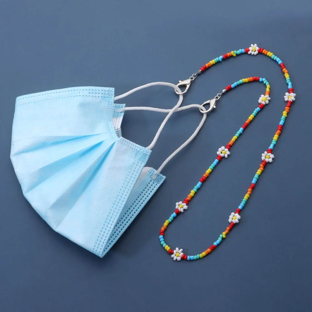 

Fashion Sunglasses Glasses Mask Chain Lanyard Colorful Floral Daisy Handmade Bead Sunglasses Spectacle Cord String Neck Strap