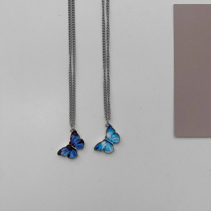 

Butterfly Pendant Necklace for Women Korean NEW Metal Chain Choker Female Simple Party Necklaces Jewelry Gifts