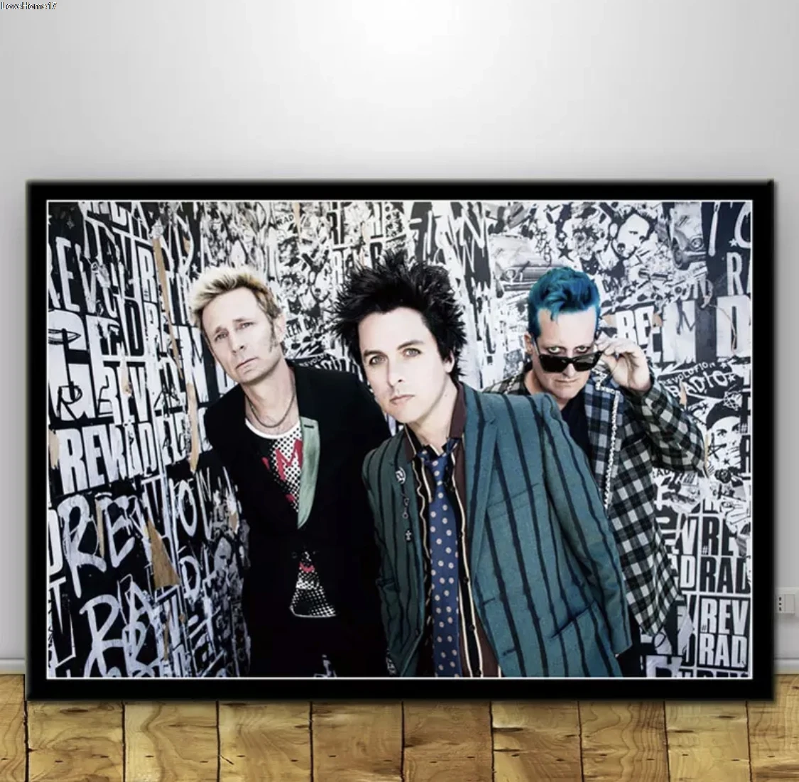 

Green Valentine's Day Rock Band Pop Poster Family Decoration Frameless Canvas Oil Painting Pop Fashion Style Photo
