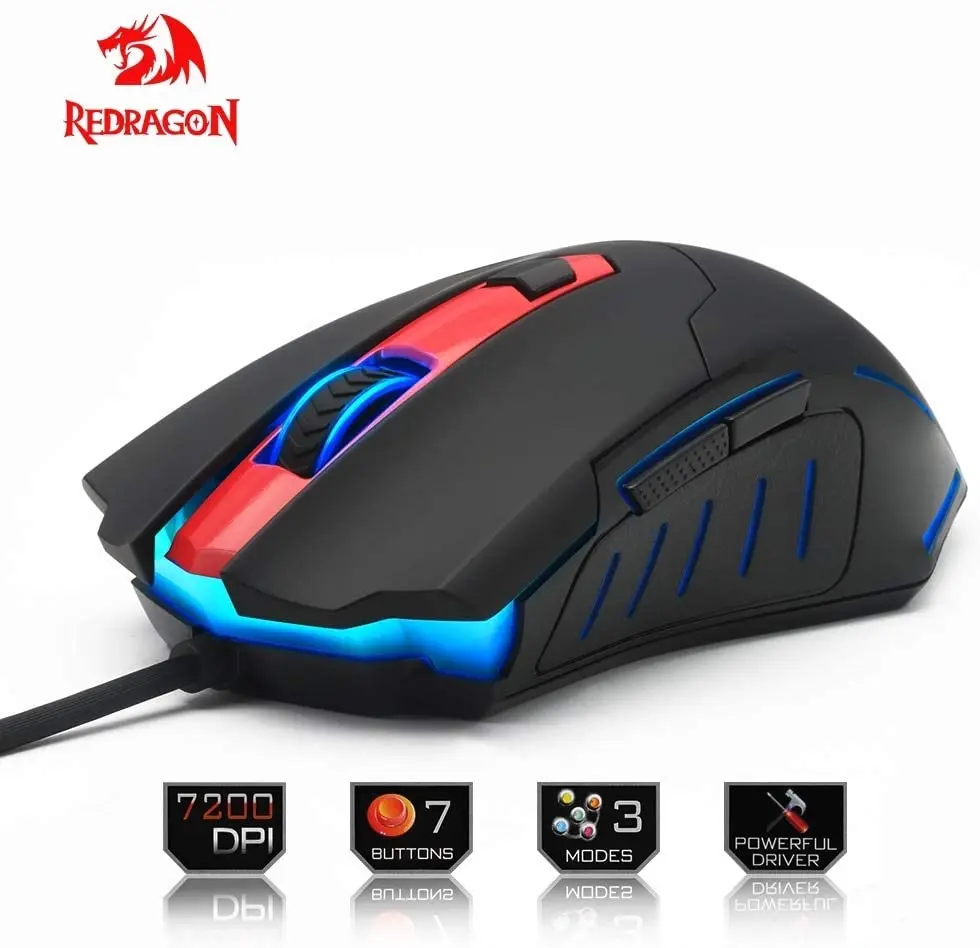 

Мышь игровая Redragon M705 Проводная со светодиодной подсветкой, 7200 DPI