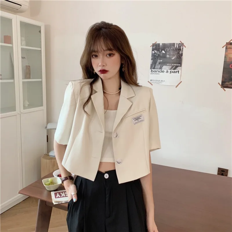 

Internet Celebrity Small Suit 2021 New Summer Korean Style Small Loose Design High Waist Short Suit Jacket for Women