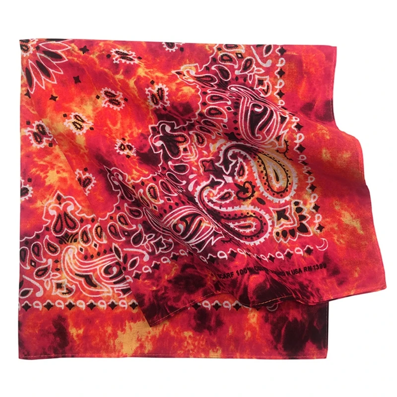 

Gradient Tie-Dye Ethnic Paisley Floral Print 50x50CM Unisex Cotton Sport Pocket Square Scarf Headband Bandana Hip-Hop My11 21