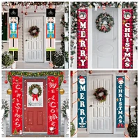 christmas porch door banner xmas wall hanging ornament noel navidad santa claus elf gnome nutcracker outdoor home decoration