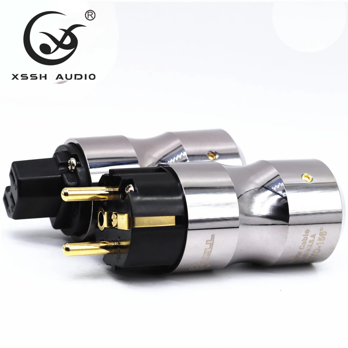 Высококачественный Европейский штекер Schuko родиевый позолоченный питания сделай