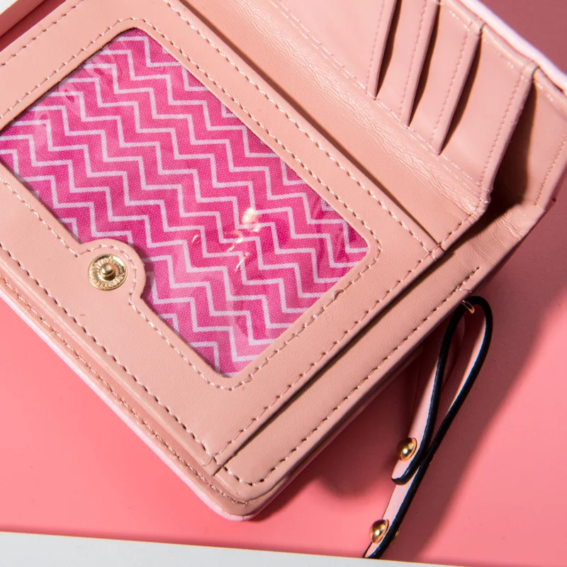 

New style ladies short wallet cute cartoon three cat clutch bag multifunctional wallet card holder student zipper coin purse