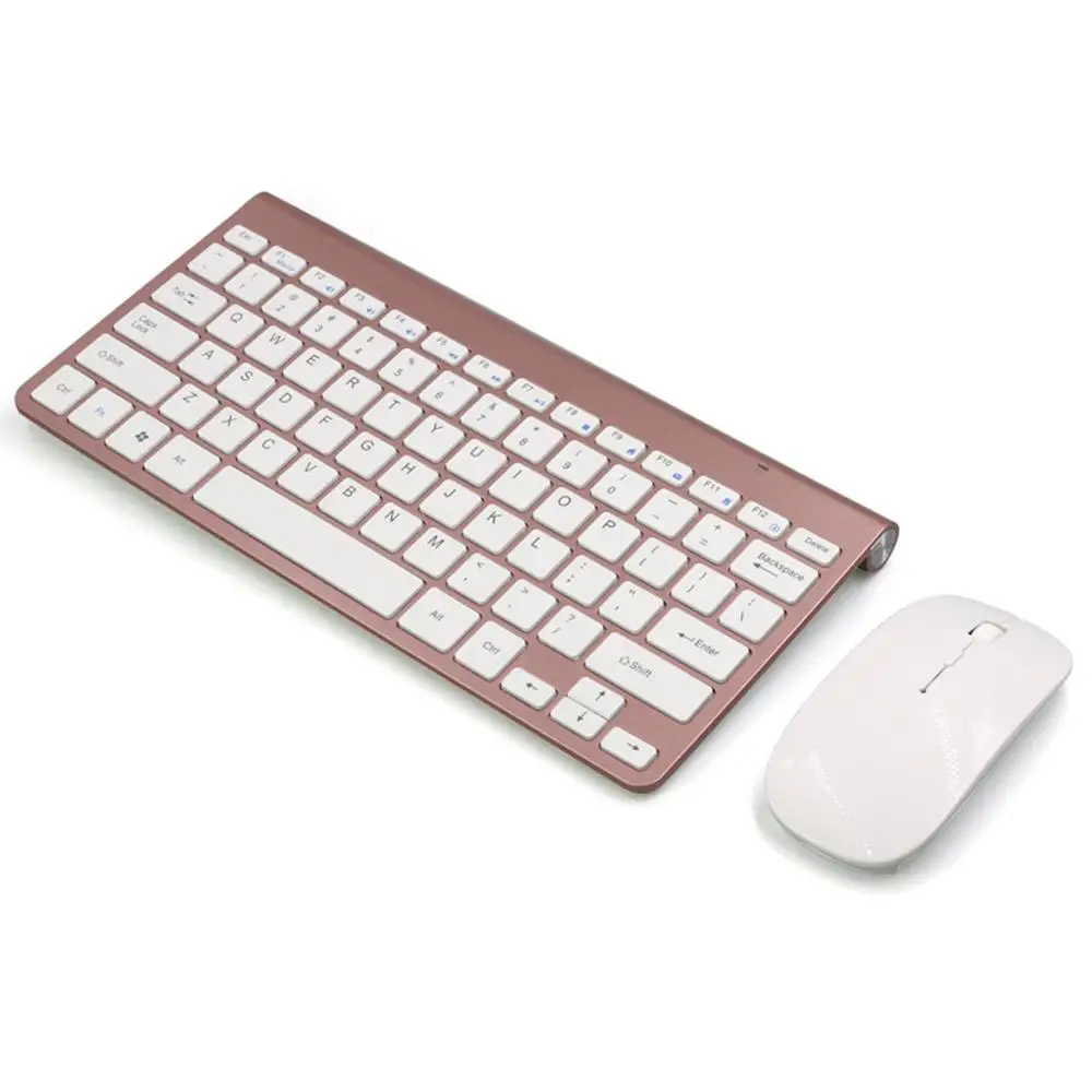 2.4Ghz Ultra-Thin Wireless Keyboard And Mouse Combo With USB Receiver set For Apple PC WindowsXP/7/8/10 rose gold | Компьютеры и офис